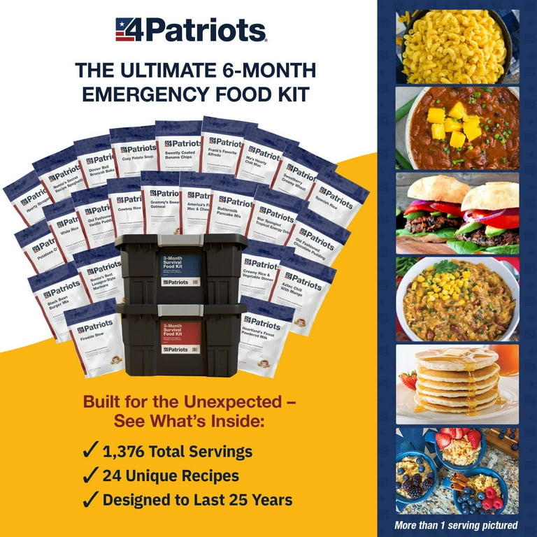 4Patriots 6-Month Emergency Non-Perishable Meal Prep Supply for