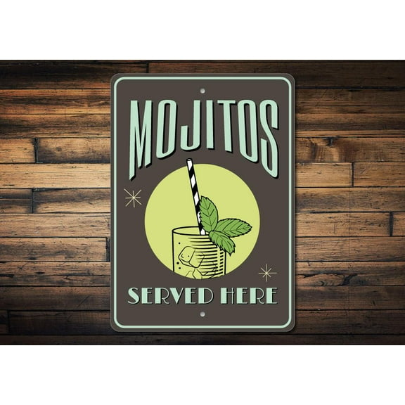 Mojitos Novelty Sign, Metal Wall Decor - 10x14 inches