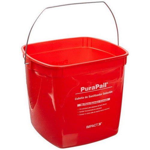 Impact Products PuraPail Square Utility Sanitizing Bucket Red, 6 qt., 7