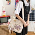 thumbnail image 5 of Bolsos de lona impermeables de nailon para mujer, bolso de hombro, bandolera japonesa para mujer, bolsos cruzados escolares para estudiantes, bolso para niña, 5 of 5
