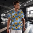 thumbnail image 3 of Wukai Sunflowers Print Men's Short-Sleeved Mesh T-Shirt,Quick-Dry Short Sleeve Workout T-Shirt-4X-Large, 3 of 8