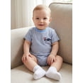 thumbnail image 3 of Cenuakty Baby Boy Romper, 0-18M Short Sleeve Crew Neck Stripes Embroidery Car Summer Bodysuit Clothes for 4th of July, 3 of 9