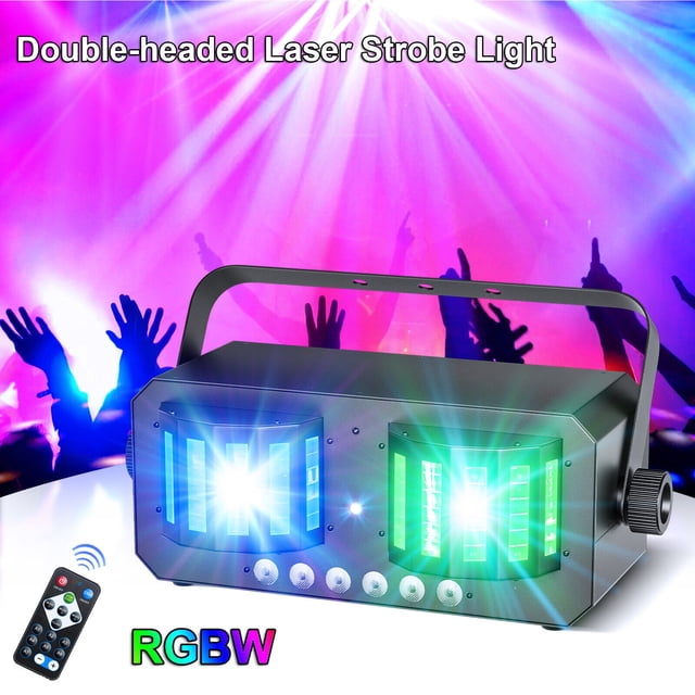 14 LED RGBW Laser Strobe Effect Lights Self-Propelled and Voice-Activated for DJ Shows Parties KTV