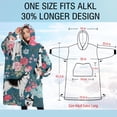 thumbnail image 4 of Oversized Wearable Blanket Hoodie,Husky Dog Flower Floral Sherpa Blanket Hoodie with Super Pockets,Super Warm Fuzzy Pullover for Women & Men, 4 of 6