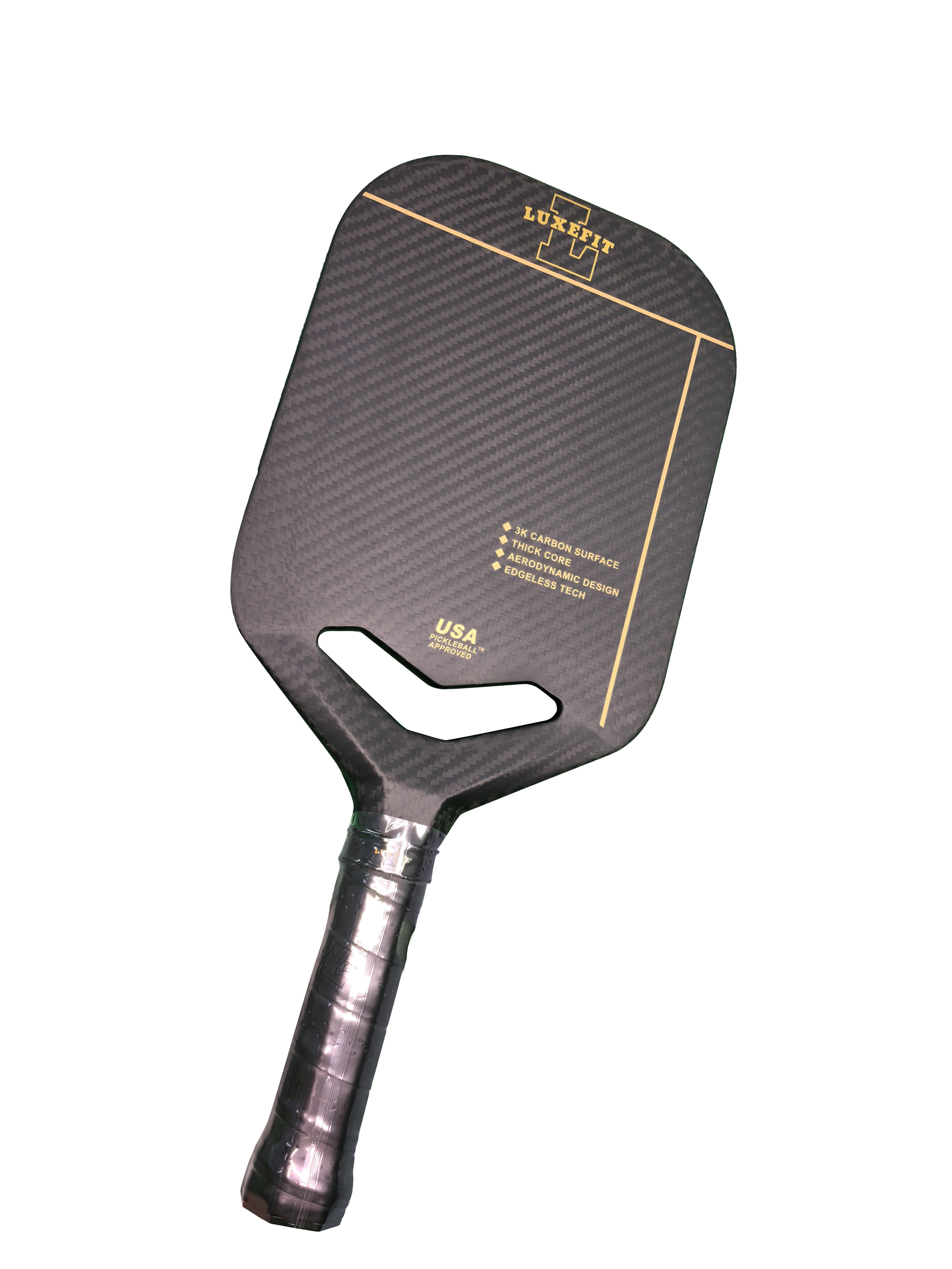 Carbon Fiber Pickleball Paddle with Aero Throat,USAPA Approved Pickleball Thermoformed Racket for Power & Control,16mm Polypropylene Honeycomb Core, Textured Carbon Grit Surface