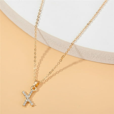 

Initial Diamond Pendant Necklace for women 26 Letter Alphabet Jewelry Gift for Teen Girl