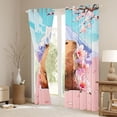 thumbnail image 3 of Erosebridal Kids Capybara Black Out Curtains For Capybara Lovers,Japanese Cherry Mountain Curtains Pack of 2 (42x63 Each), 3 of 6