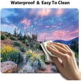 thumbnail image 5 of Cactus Office/Gaming Mouse Pad 9.5"x7.9", Anti-Slip Mat for Desk, Sunset in a Mountain with Sun Beams Clouds Bushes and Colored Flowers Photo Print, 5 of 6