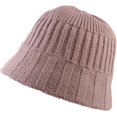 thumbnail image 4 of CoCopeaunts Women Bucket Hat Winter Thickness Elastic Knitted Hat Simple Solid Color Beggar Fisherman Hat Adjustable Foldable, 4 of 8