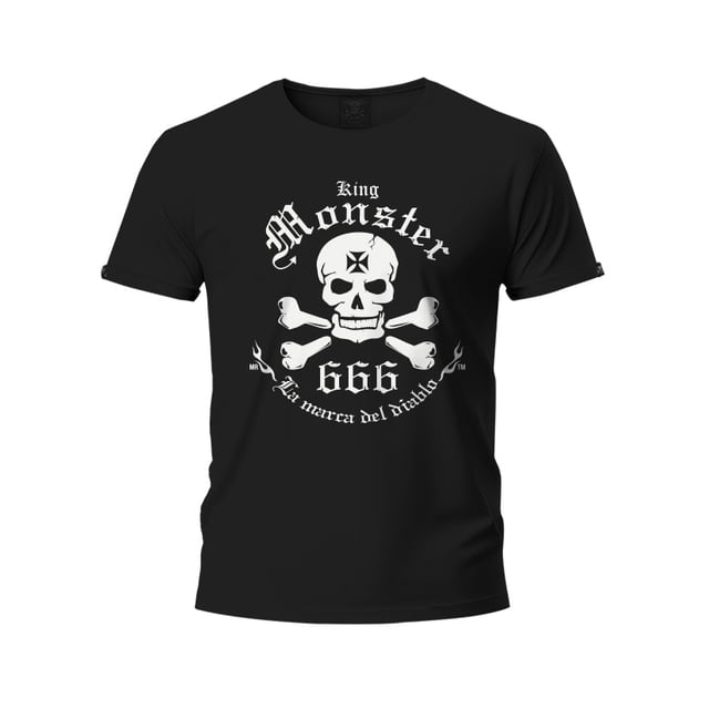 Playera Negra Manga Corta Chica Niño Logo Kingmonster