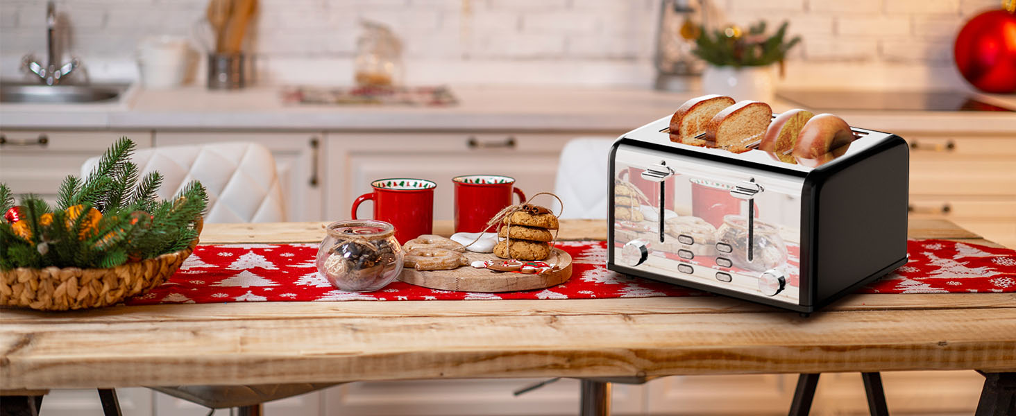  Mueller Retro Toaster 4 Slice with Extra Wide Slots Bagel,  Defrost, and Cancel Function, 6 Browning Levels, Dual Independent Controls,  Removable Crumb Tray and High Lift Levers, Pink: Home & Kitchen