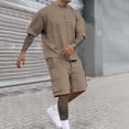 thumbnail image 2 of CONFREE Mens 2 Peice Shorts Sets Casual Men's Summer Outfits Set Letter Graphic Tshirts Shorts Athletic Sweat Suit for Men, 2 of 8