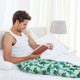 thumbnail image 5 of Fotbe Green Sea Turtle Pantalones de Pijama para Hombre, Pantalones de Dormir, Pantalones de Casa con Cintura Ajustable y Bolsillos-Large, 5 of 6