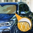 thumbnail image 3 of Grid Lines Car Windshield Sun Shade Foldable Car Front Window Visor Heat and UV Protection 57x31.5, 3 of 8