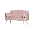 thumbnail image 4 of Pink 2 - seater velvet sofa with easy assembly / Perfect for quick setup in bedrooms, 4 of 6
