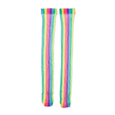 Party Favors, Multicolor Rainbow Thigh Highs, for Adults Women, One Size Fits Most, by Way To Celebrate