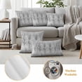 thumbnail image 3 of Grey Vintage Outdoor Pillow Covers, Waterproof Decorative Throw Pillowcases Set of 2, Modern Abstract Art Oil Paiting Couch Cushion Cases with Zipper for Outside Patio Garden Sofa 20"x12", 3 of 9