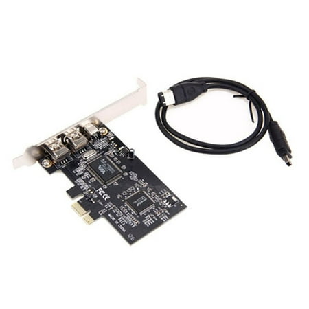 Via Chip PCIe 3 Ports 1394A Firewire Expansion Card, PCI Express (1X) to External IEEE 1394 Adapter Controller (2 x 6 Pin + 1 x 4 Pin) for Desktop PC and DV Connection w/ (Best Firewire Pci Card)