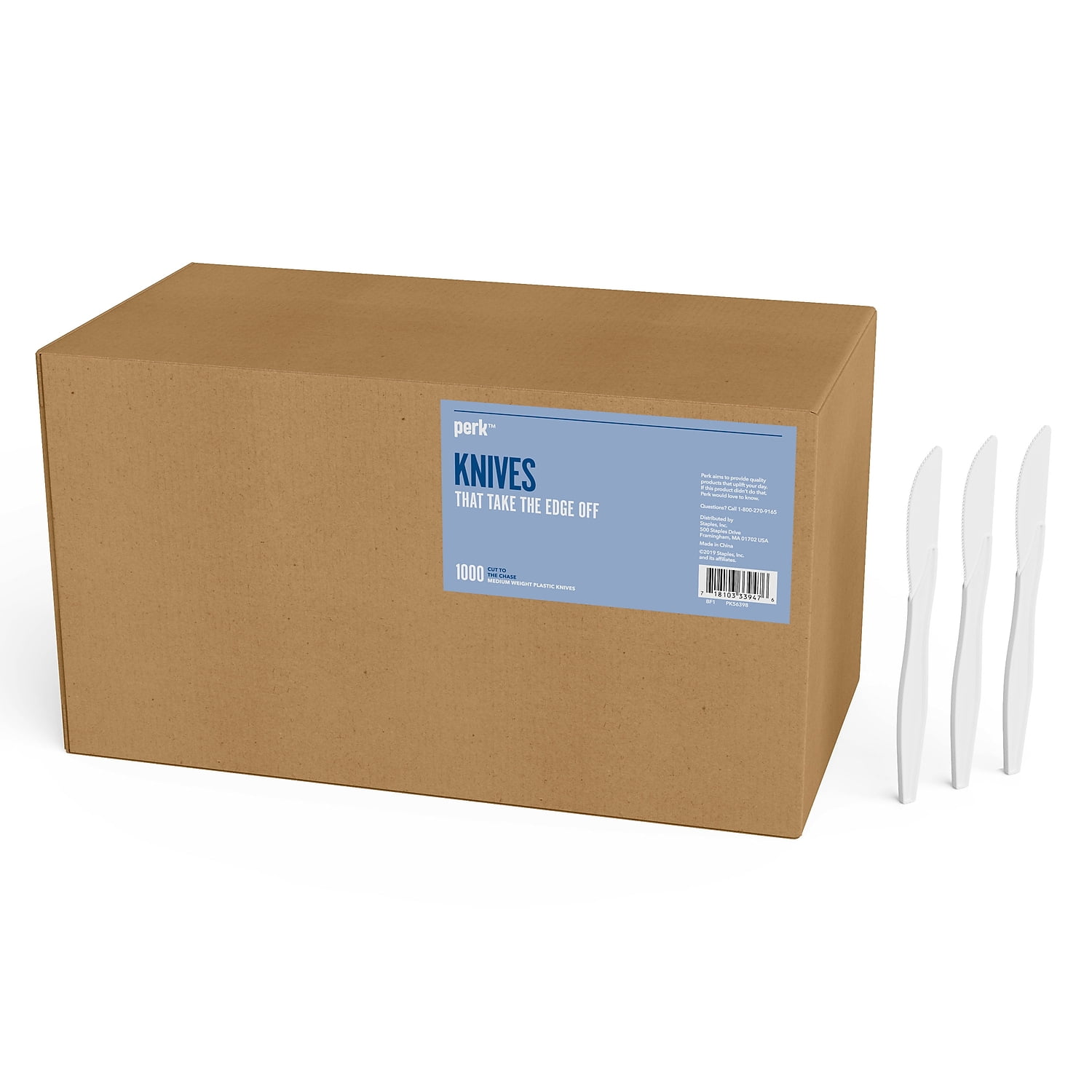 Perk Plastic Knife Medium-Weight White PK56398