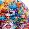 Graffiti Acrylic Circular Wall Clock Stylish Timepiece for Decorating