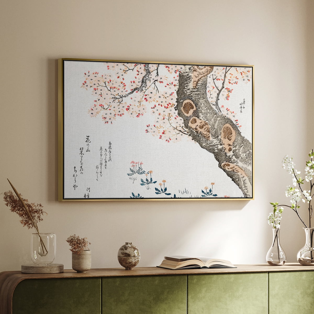 Vintage Animal Print-I By Wexford Home Framed in Gold Wood Gallery Wrapped Canvas 27 in. x 41 in.