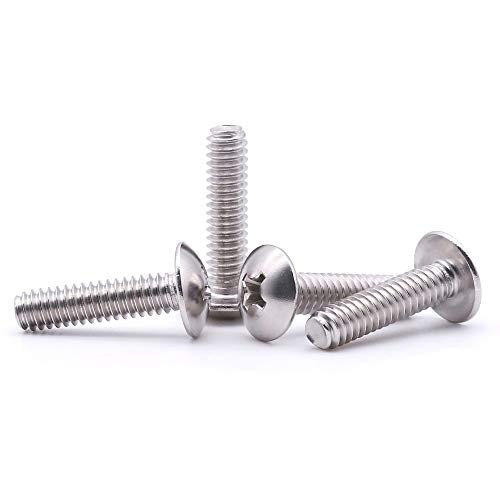 #10-24 x 3/4" Truss Head Machine Screws, Phillips Drive, Fully Machine Thread, 18-8 Stainless Steel 304, Bright Finish, Pack of 100