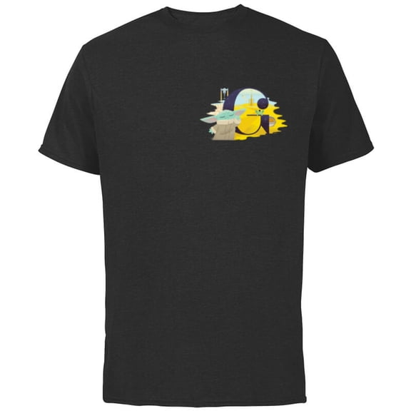 Star Wars Disney Alphabet Monogram Letter G for Grogu - Short Sleeve Cotton T-Shirt for Adults - Customized-Black
