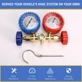thumbnail image 4 of AC Gauges R134a R12 R22 R502 3 Way Automotive AC Gauge Antishock Gauges Hoses Couplers Adapter Puncturing Tap Freon Kit, 4 of 9