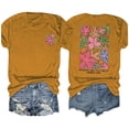 thumbnail image 1 of Fiudx Ofertas de La Semana Blusas con Estampado de Flores Pequeñas para Mujer Top de Manga Corta con Cuello Redondo, 1 of 6