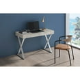 thumbnail image 2 of Whiteline Modern Living Elm Desk Large, High gloss Light Grey, Two Drawers, Stainless Steel Base, 2 of 3