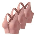 thumbnail image 1 of Xmarks 3 Packs Zipper in Front Sports Bra High Impact Strappy Back Support Workout Top, 1 of 11