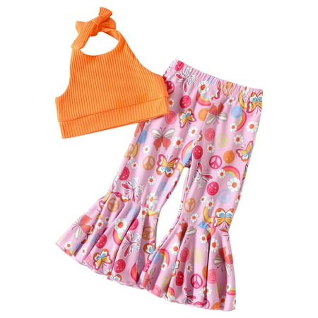 

Sngxgn America Girls T-Shirt and Leggings Toddler to Little KidMom And Baby Matching Outfits Hospital Orange 4-5 Years