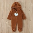 thumbnail image 2 of BLVB Baby Newborn Snowsuit Onesie Footie Romper Winter Thick Fleece Jumpsuit Infant Coat for Girls Boys 0-12M, 2 of 7