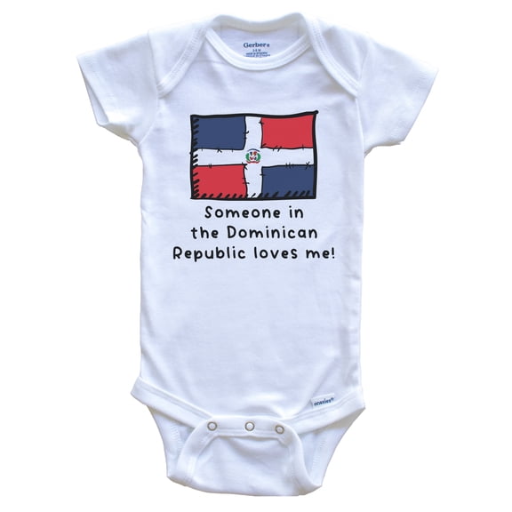 Someone in the Dominican Republic Loves Me Dominican Flag Cute Baby Bodysuit