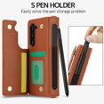 thumbnail image 3 of Compatible for Samsung Galaxy Z Fold 5 Case Wallet with S Pen Holder for Women,4 Card Holder & Strap Kickstand Leather Case for Samsung Z Fold 5 Case for Samsung Galaxy Z Fold 5 Phone Case Brown, 3 of 14