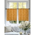 thumbnail image 4 of Orange Spring Leaves Sheer Curtains 45 Inch Length 2 Panels Set, Pastoral Botanical Striped Flowers Voile Window Treatment Rod Pocket Small Kitchen Curtains Drapes for Bedroom 52"x45"x2, 4 of 7