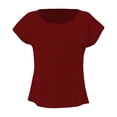 thumbnail image 1 of Blusa George para Dama, Manga Corta Corte Amplio Cuello Redondo Vino Talla EG, 1 of 4