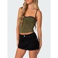 thumbnail image 3 of Cenuakty Women Patchwork Mesh Camisoles Ruched Spaghetti Straps Sleeveless Backless Tank Tops Summer Vests Streetwear, 3 of 7