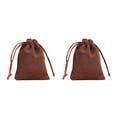 thumbnail image 4 of Minnieouse Estuche para joyas Bolsas con cordón Pendientes Anillos Empaquetado Regalos Artesanías Regalos Bolsillo sólido Café-8*10 Café-8*10 2piezas, 4 of 6