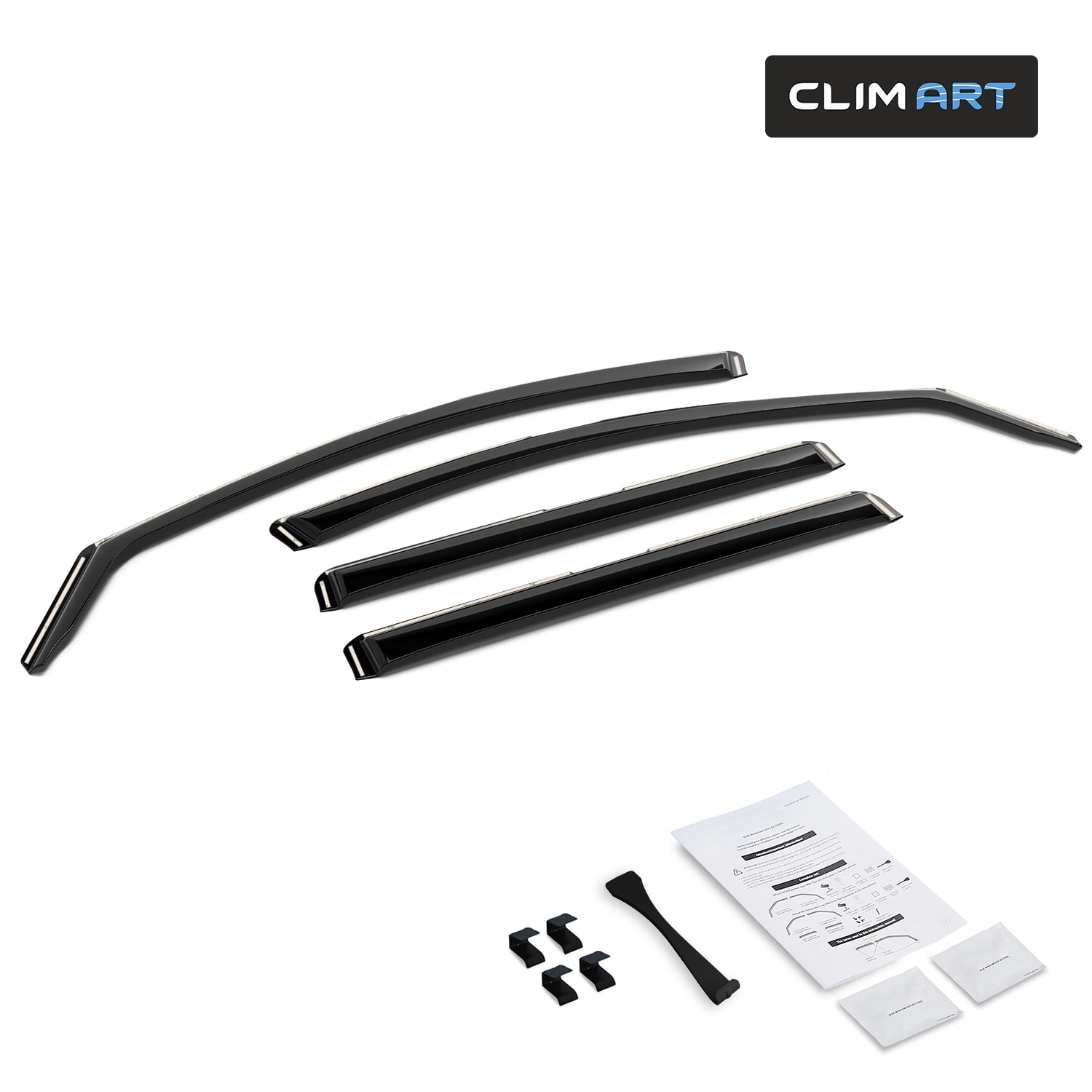 CLIM ART in-Channel Incredibly Durable Rain Guards for GMC Terrain 2018-2024, Original Window Deflectors, Vent Window Visors, Vent Deflector, 4 pcs. - 618091