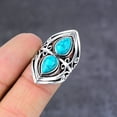 thumbnail image 3 of Natural Turquoise Gemstone Handmade 925 Sterling Silver Gift Ring Size 5.5, 3 of 4