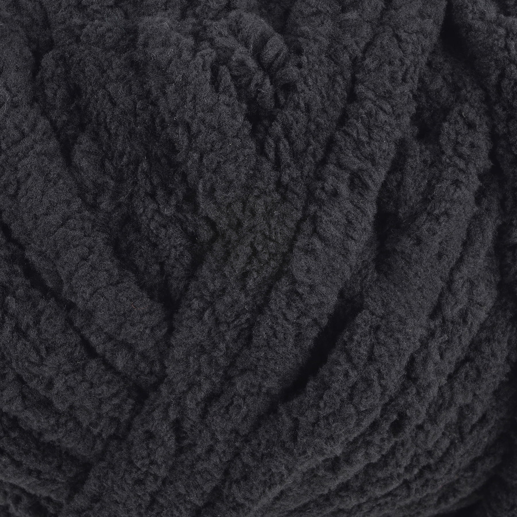 (3 pack) Cuddly Chenille Eco Yarn by Loops & Threads - Yarn for Knitting - Crochet - Weaving - and Arts & Crafts - Black - Polyester - 10.5 oz