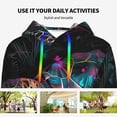 thumbnail image 4 of Lsque Colorful Plant Turtle A Pattern Casual Women's Hoodie,Hooded Sweatshirt with Kangaroo Pocket,Pullover Hoodie with Eye-catching Drawstrings-Medium, 4 of 7