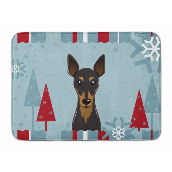 Carolines Treasures BB1736RUG Winter Holiday Min Pin Machine Washable Memory Foam Mat 19 X 27" multicolor