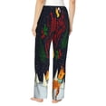 thumbnail image 3 of Goofa Merry Christmas Elk Printed Soft Pajama Pants for Women, Wide Leg Comfy Casual Lounge Yoga Pants-Small, 3 of 9