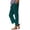 5# Dark Green, variant on Linen Pants Women Elastic Waist Straight Leg Petite Beach Striped Pant Summer Casual Lounge Trousers Blue L