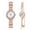 Rose gold, variant on Women Elegant Crystal Bangle Bracelet Watch Sets Analog Quartz Wristwatches