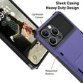 thumbnail image 4 of Wallet Case for iPhone 15 Pro Max Case with 4-Card Credit Card Holder Slot Shockproof Cover Hybrid Heavy Duty Protection Armor Phone Case Compatible with 15 Pro Max 6.7inch 2023-Purple, 4 of 6