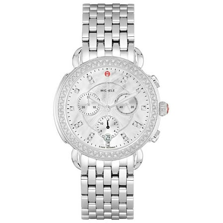 Michele Sidney White Mother of Pearl Diamond Steel Women's Watch MWW30A000001