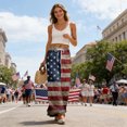 thumbnail image 6 of 250th Anniversary Womens Pajama Independence Day American Flag Print Wide Leg Lounge Pants Elastic High Waist Slit Baggy Loose Fit Comfy Trousers, #01 Sky Blue, S, 6 of 6